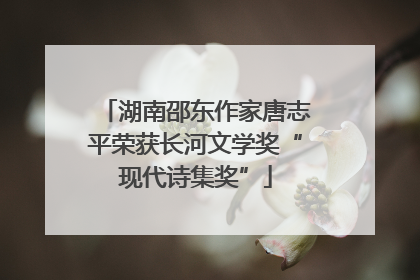 湖南邵东作家唐志平荣获长河文学奖“现代诗集奖”
