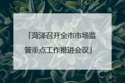 菏泽召开全市市场监管重点工作推进会议