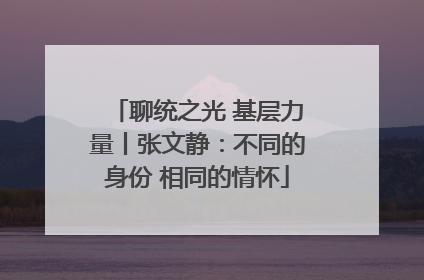 聊统之光 基层力量丨张文静：不同的身份 相同的情怀