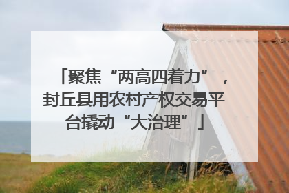 聚焦“两高四着力”，封丘县用农村产权交易平台撬动“大治理”