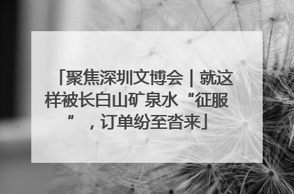 聚焦深圳文博会｜就这样被长白山矿泉水“征服”，订单纷至沓来