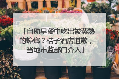 自助早餐中吃出被蒸熟的蟑螂？桔子酒店道歉，当地市监部门介入