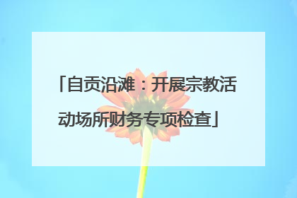 自贡沿滩：开展宗教活动场所财务专项检查