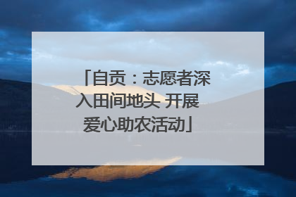自贡：志愿者深入田间地头 开展爱心助农活动