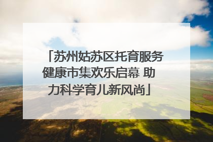 苏州姑苏区托育服务健康市集欢乐启幕 助力科学育儿新风尚