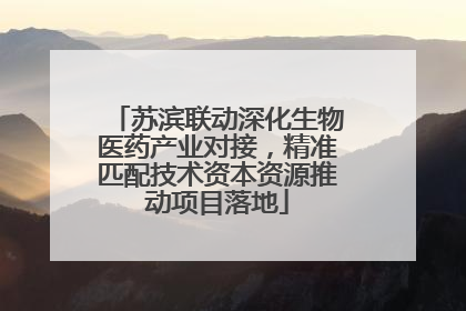苏滨联动深化生物医药产业对接，精准匹配技术资本资源推动项目落地
