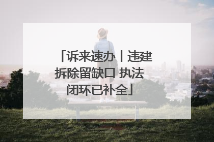 诉来速办丨违建拆除留缺口 执法闭环已补全