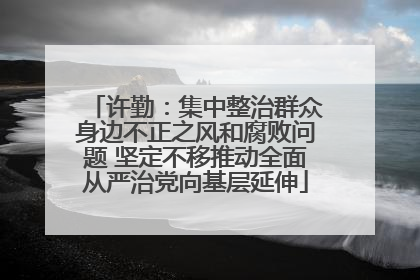 许勤：集中整治群众身边不正之风和腐败问题 坚定不移推动全面从严治党向基层延伸