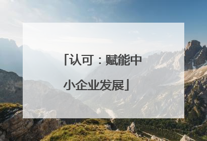 认可：赋能中小企业发展