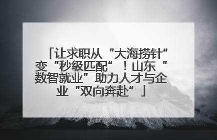 让求职从“大海捞针”变“秒级匹配”！山东“数智就业”助力人才与企业“双向奔赴”