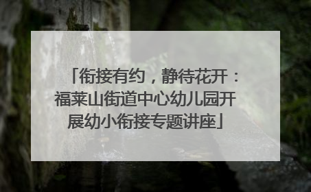 衔接有约，静待花开：福莱山街道中心幼儿园开展幼小衔接专题讲座