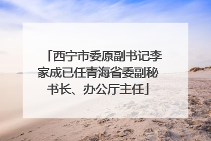 西宁市委原副书记李家成已任青海省委副秘书长、办公厅主任