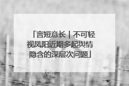 言短意长｜不可轻视凤阳近期多起舆情隐含的深层次问题