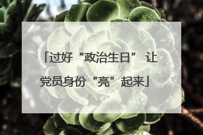 过好“政治生日” 让党员身份“亮”起来