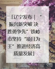 辽宁发布｜“振兴新突破 决胜勇争先”铁岭市坚持“项目为王”推进经济高质量发展