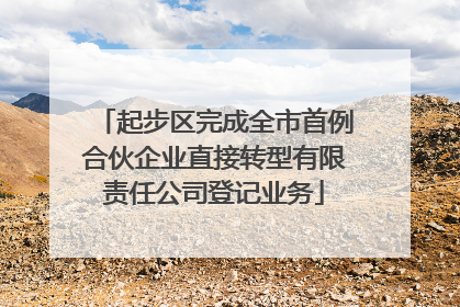 起步区完成全市首例合伙企业直接转型有限责任公司登记业务