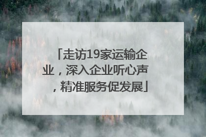 走访19家运输企业，深入企业听心声，精准服务促发展