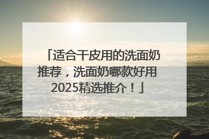 适合干皮用的洗面奶推荐，洗面奶哪款好用2025精选推介！