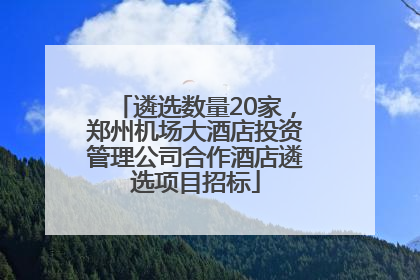 遴选数量20家，郑州机场大酒店投资管理公司合作酒店遴选项目招标