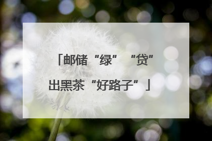 邮储“绿”“贷”出黑茶“好路子”