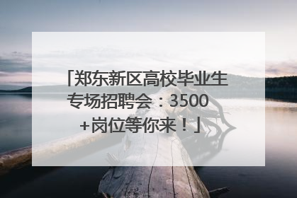 郑东新区高校毕业生专场招聘会：3500+岗位等你来！