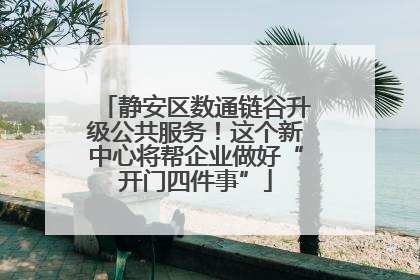 静安区数通链谷升级公共服务！这个新中心将帮企业做好“开门四件事”