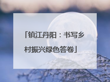 镇江丹阳：书写乡村振兴绿色答卷