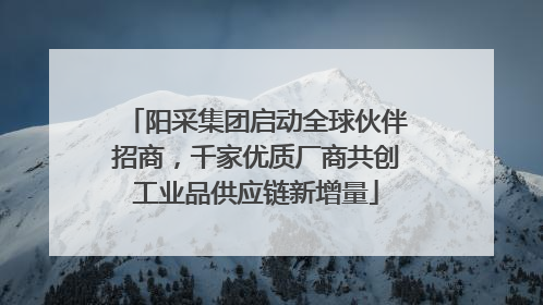 阳采集团启动全球伙伴招商，千家优质厂商共创工业品供应链新增量
