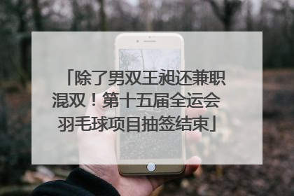 除了男双王昶还兼职混双！第十五届全运会羽毛球项目抽签结束
