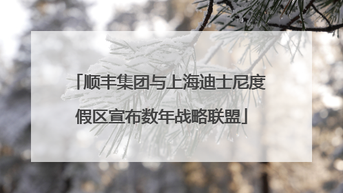 顺丰集团与上海迪士尼度假区宣布数年战略联盟
