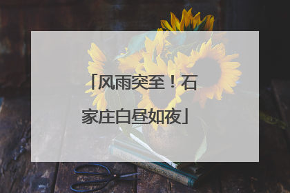 风雨突至！石家庄白昼如夜