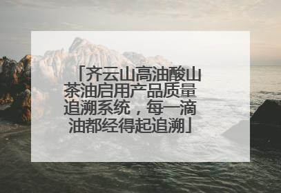 齐云山高油酸山茶油启用产品质量追溯系统，每一滴油都经得起追溯