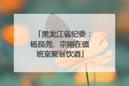 黑龙江省纪委：杨昆尧、宗刚在值班室聚餐饮酒
