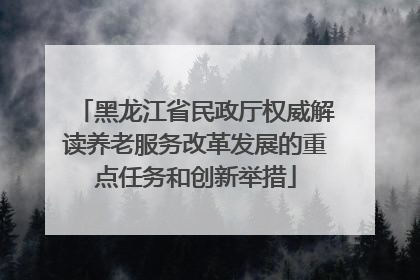 黑龙江省民政厅权威解读养老服务改革发展的重点任务和创新举措