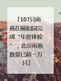 107只雨燕在颐和园完成“年度体检”，北京雨燕数量已超一万只