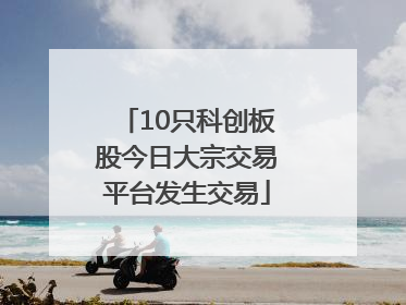 10只科创板股今日大宗交易平台发生交易
