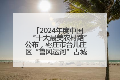2024年度中国“十大最美农村路”公布，枣庄市台儿庄区“鲁风运河”古城文化廊道上榜！