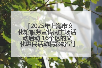 2025年上海市文化馆服务宣传周主场活动启动 16个区的文化惠民活动精彩纷呈