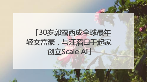 30岁郭露西成全球最年轻女富豪，与汪滔白手起家创立Scale AI