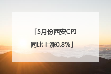 5月份西安CPI同比上涨0.8%