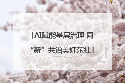 AI赋能基层治理 同“新”共治美好东社