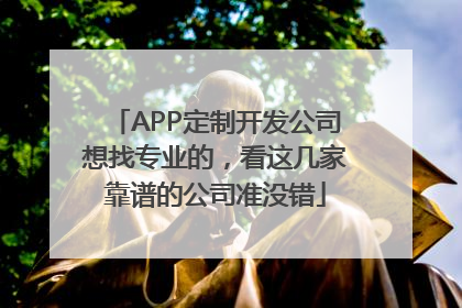 APP定制开发公司想找专业的，看这几家靠谱的公司准没错