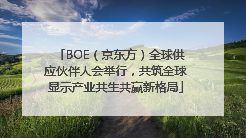 BOE（京东方）全球供应伙伴大会举行，共筑全球显示产业共生共赢新格局