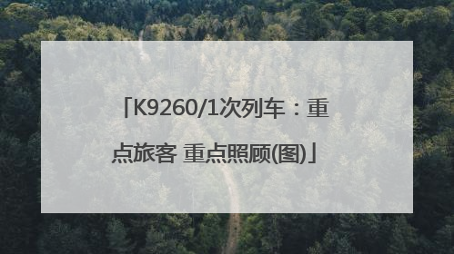 K9260/1次列车：重点旅客 重点照顾(图)